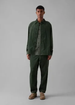 Cord|Shirts-TOAST Point Collar Organic Cord Shirt DarkMineralGreen