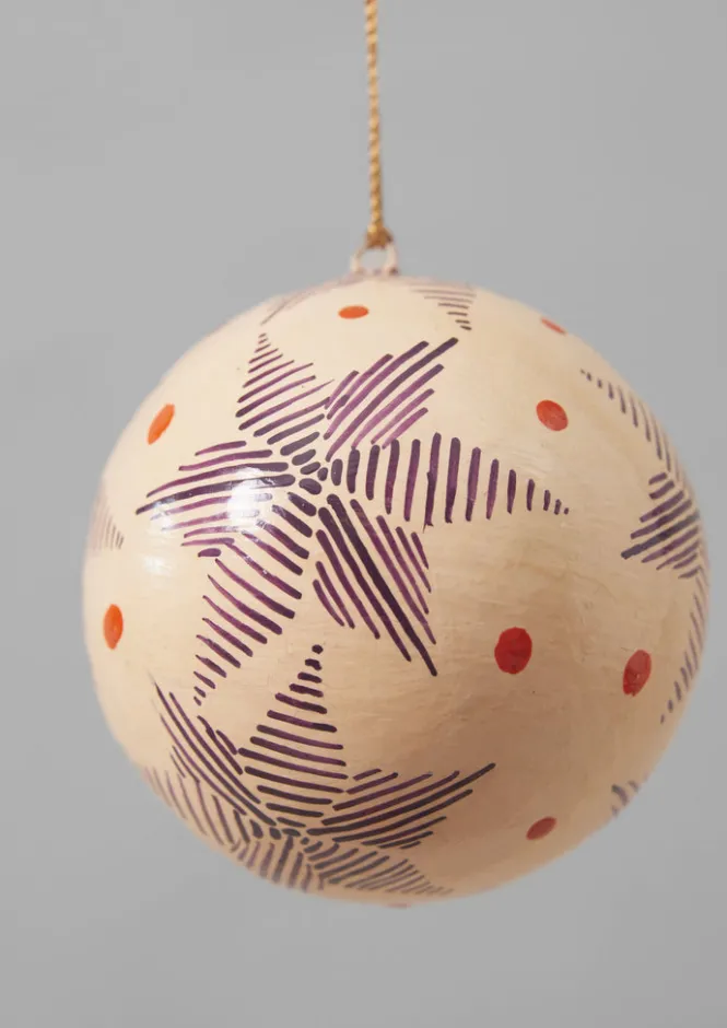 Christmas Decorations-TOAST Pointed Star Hand Painted Bauble Chalk