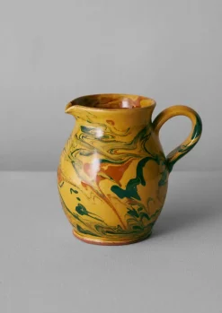 Ceramics-TOAST Poterie Barbotine Marbled Pitcher Honey