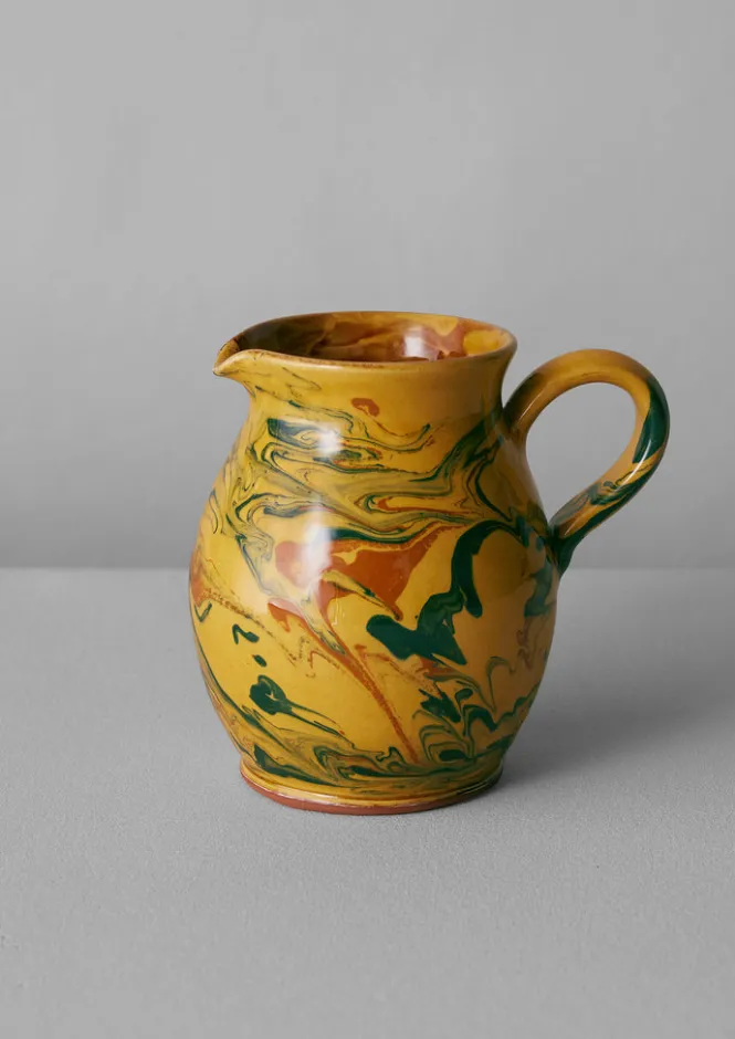 Ceramics-TOAST Poterie Barbotine Marbled Pitcher Honey