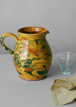 Ceramics-TOAST Poterie Barbotine Marbled Pitcher Honey