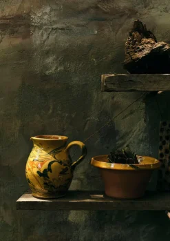 Ceramics-TOAST Poterie Barbotine Marbled Pitcher Honey