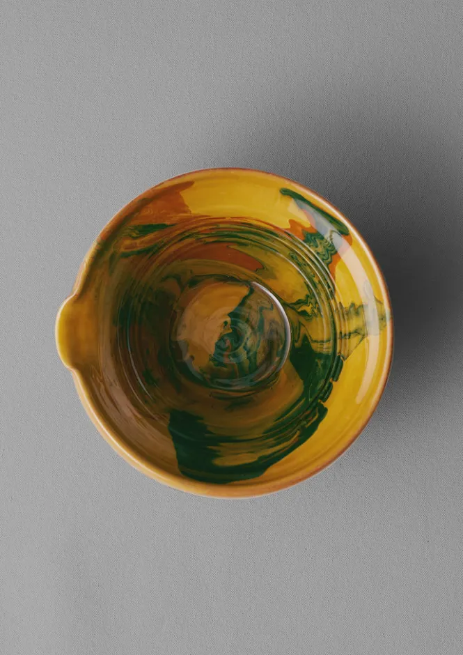 Ceramics|Tableware-TOAST Poterie Barbotine Marbled Pouring Bowl Honey