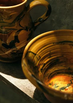 Ceramics|Tableware-TOAST Poterie Barbotine Marbled Pouring Bowl Honey
