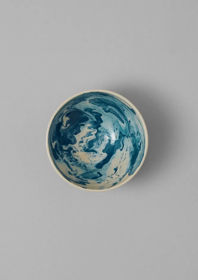 Ceramics-TOAST Poterie Barbotine Marbled Breakfast Bowl Cream/Blue