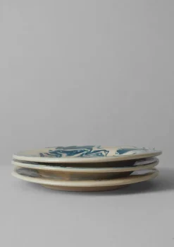 Ceramics|Tableware-TOAST Poterie Barbotine Marbled Plate Cream/Blue