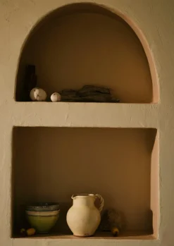 Ceramics-TOAST Poterie Barbotine Twisted Handle Pitcher Cream