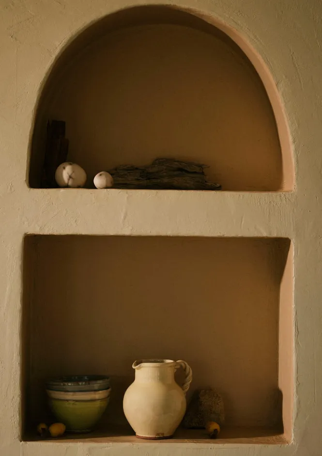 Ceramics-TOAST Poterie Barbotine Twisted Handle Pitcher Cream
