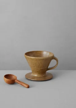 Ceramics|Kitchen-TOAST Pottery West Coffee Dripper And Scoop Mustard