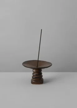 Ceramics|Candles & Holders-TOAST PPP Lab Hand Pinched Stoneware Incense Holder DarkBrown