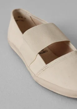 Trainers & Plimsolls-TOAST Pras Canvas Pumps Ecru