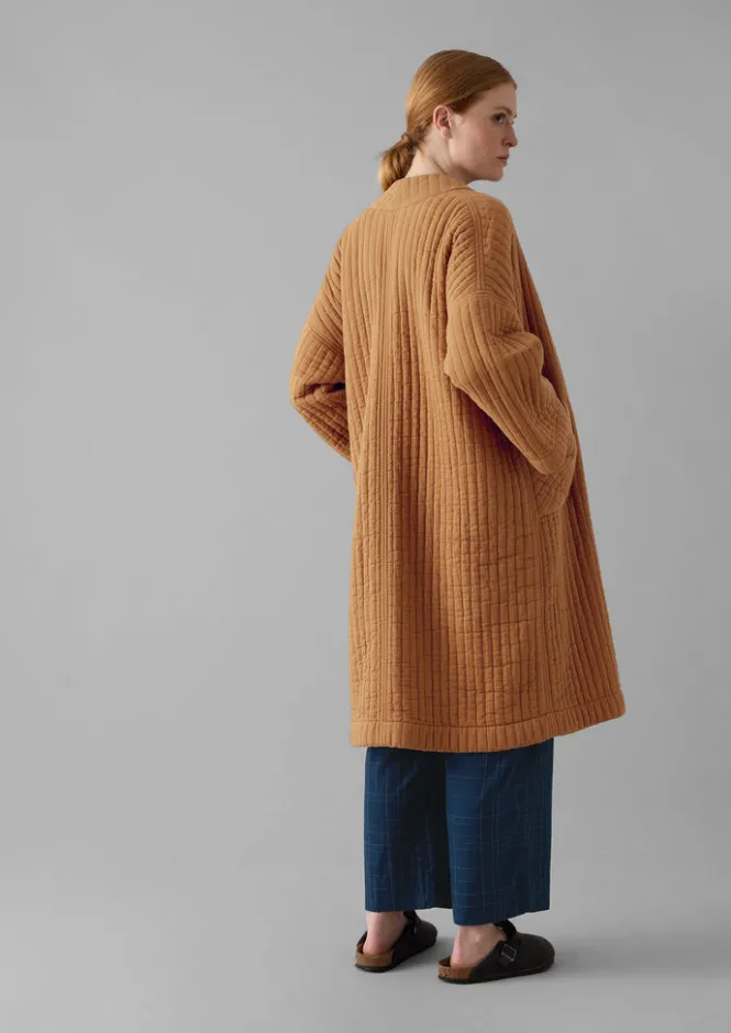 Gowns|Nightwear-TOAST Quilted Cotton Long Gown SoftCaramel