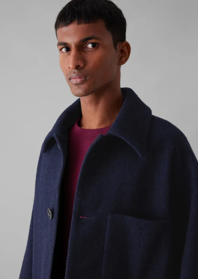 Coats & Jackets-TOAST Relaxed Wool Coat Navy