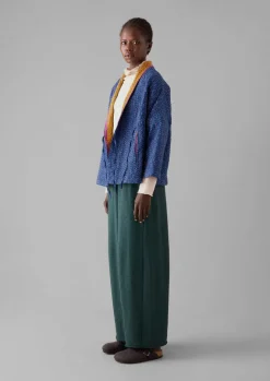 Gowns|Nightwear-TOAST Repurposed Ikat Kantha Jacket Blues