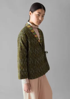 Gowns|Nightwear-TOAST Repurposed Ikat Kantha Jacket Greens