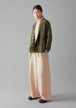 Gowns|Nightwear-TOAST Repurposed Ikat Kantha Jacket Greens