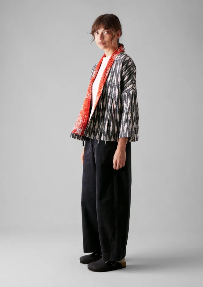 Gowns|Nightwear-TOAST Repurposed Ikat Kantha Jacket Greys/Blacks