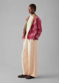 Gowns|Nightwear-TOAST Repurposed Ikat Kantha Jacket Reds