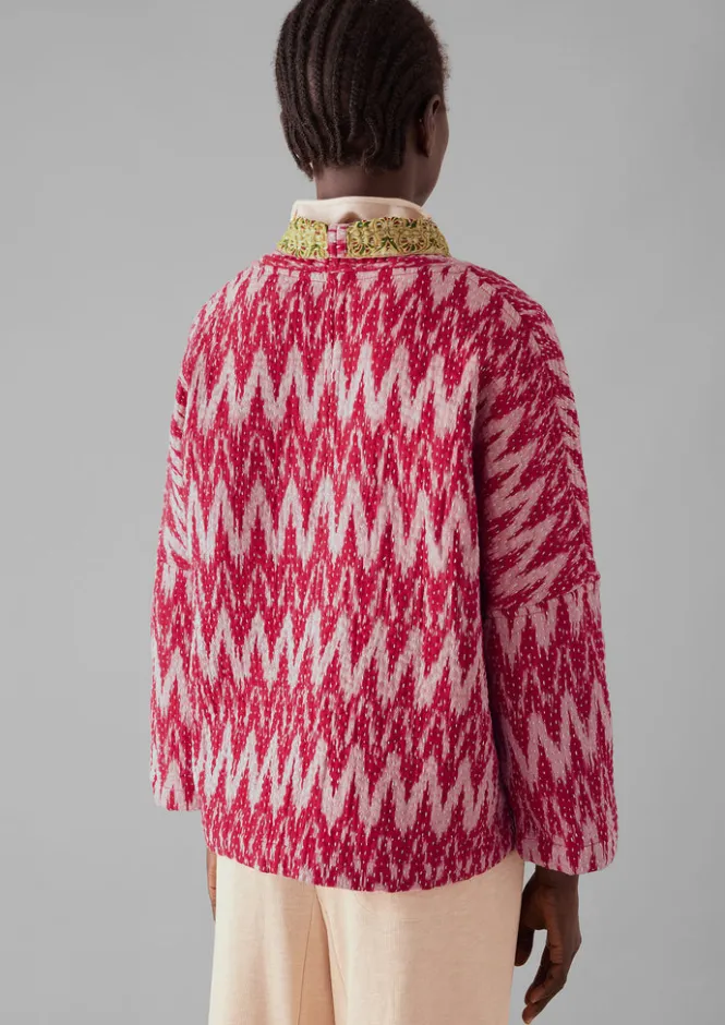 Gowns|Nightwear-TOAST Repurposed Ikat Kantha Jacket Reds