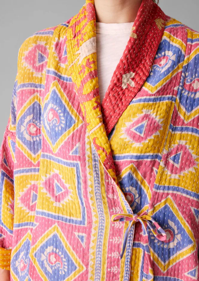 Gowns|Nightwear-TOAST Repurposed Kantha Coat Multis