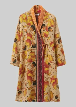 Gowns|Nightwear-TOAST Repurposed Kantha Coat Yellows