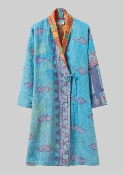 Gowns|Nightwear-TOAST Repurposed Kantha Coat Blues