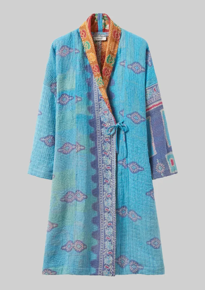 Gowns|Nightwear-TOAST Repurposed Kantha Coat Blues