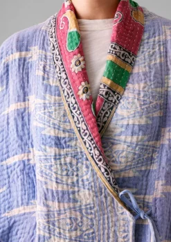 Gowns|Nightwear-TOAST Repurposed Kantha Coat Blues