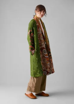 Gowns|Nightwear-TOAST Repurposed Kantha Coat Greens