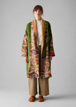 Gowns|Nightwear-TOAST Repurposed Kantha Coat Greens