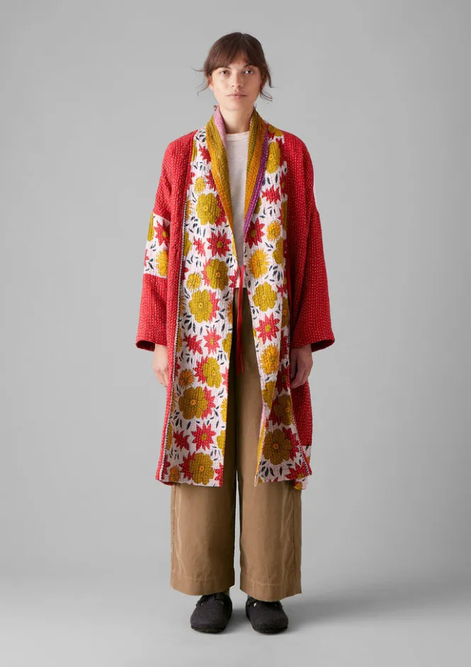 Gowns|Nightwear-TOAST Repurposed Kantha Coat Reds
