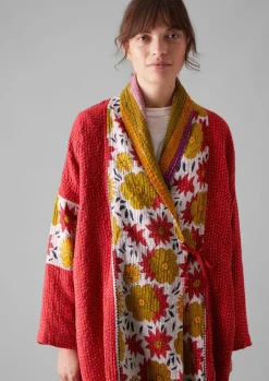 Gowns|Nightwear-TOAST Repurposed Kantha Coat Reds