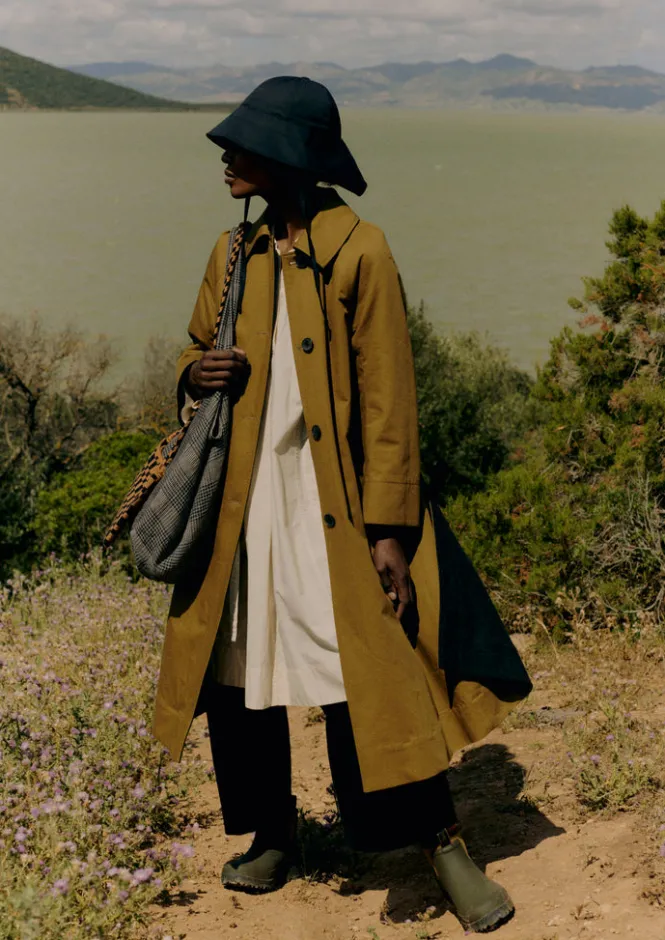 Coats & Jackets-TOAST Reversible Cotton Wool Coat GoldenSand