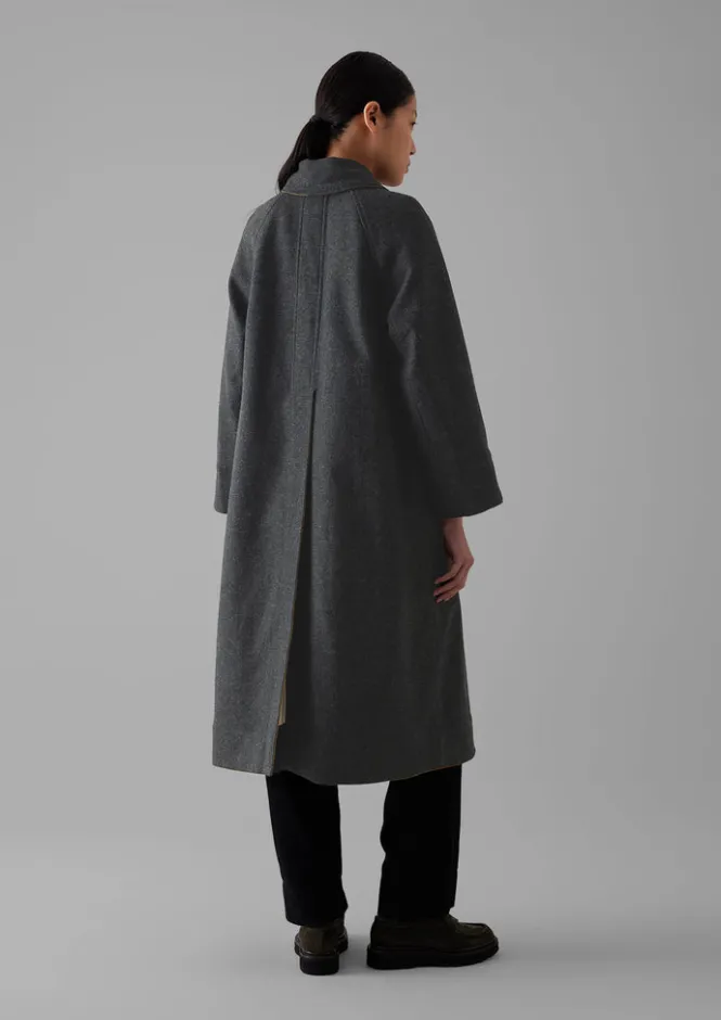 Coats & Jackets-TOAST Reversible Cotton Wool Coat GoldenSand