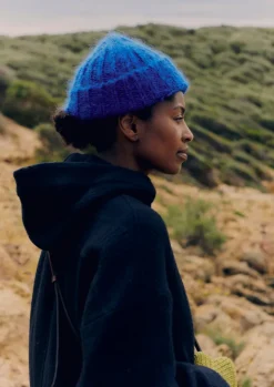 Hats, Scarves & Gloves-TOAST Ribbed Mohair Beanie Cobalt