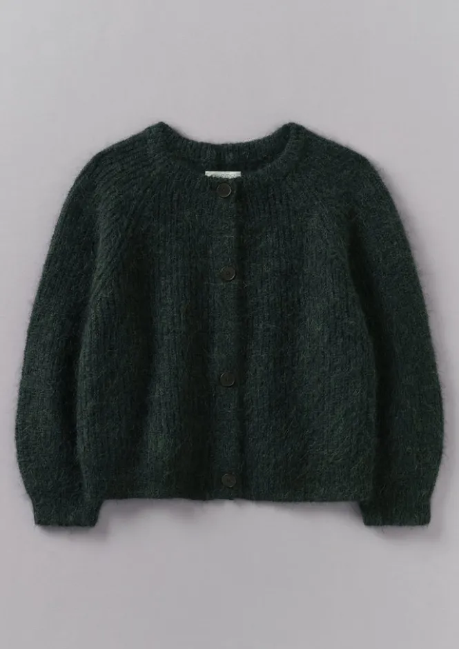 Knitwear-TOAST Ribbed Mohair Blend Cardigan DeepForest
