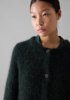 Knitwear-TOAST Ribbed Mohair Blend Cardigan DeepForest