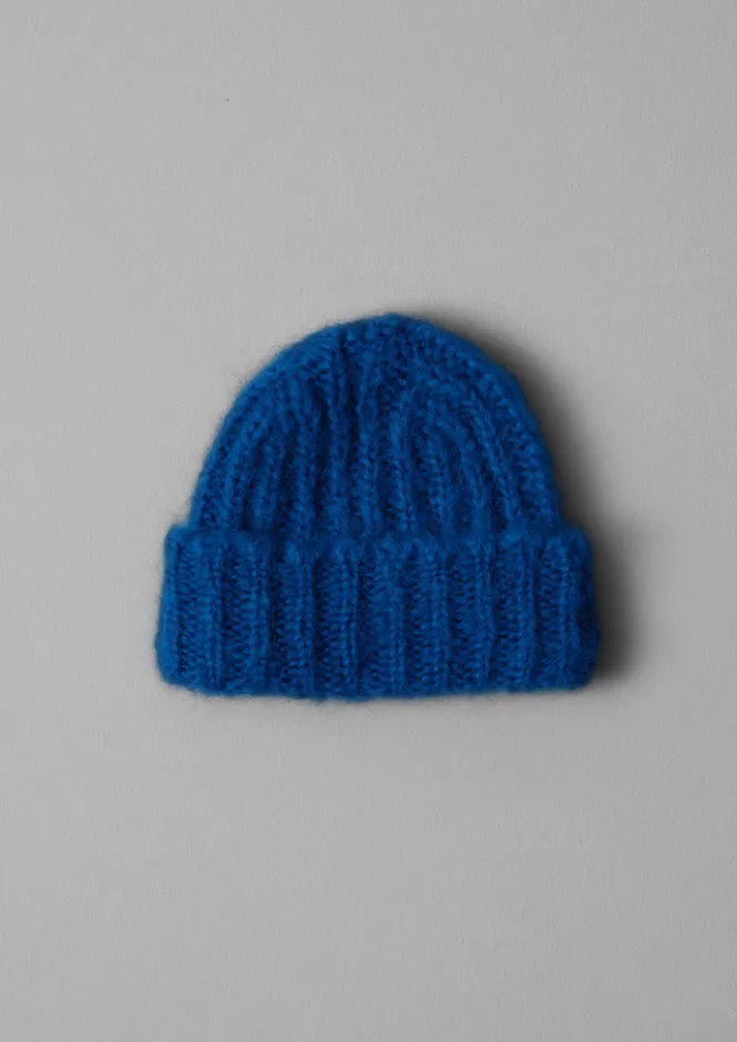 Hats, Scarves & Gloves-TOAST Ribbed Mohair Hat Cobalt