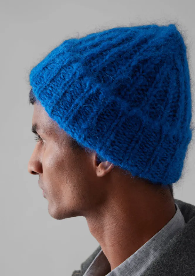 Hats, Scarves & Gloves-TOAST Ribbed Mohair Hat Cobalt