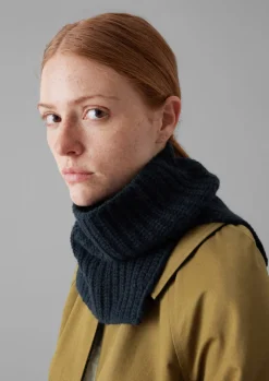 Hats, Scarves & Gloves-TOAST Ribbed Wool Cashmere Snood DarkestNavy