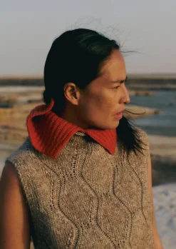Hats, Scarves & Gloves|Cashmere-TOAST Ribbed Wool Cashmere Snood BurntEmber