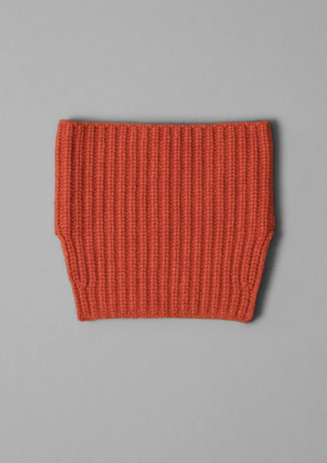 Hats, Scarves & Gloves|Cashmere-TOAST Ribbed Wool Cashmere Snood BurntEmber