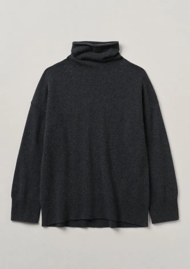 Cashmere|Loungewear-TOAST Roll Neck Wool Cashmere Sweater Charcoal