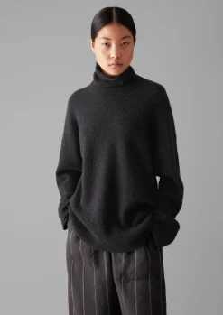 Cashmere|Loungewear-TOAST Roll Neck Wool Cashmere Sweater Charcoal