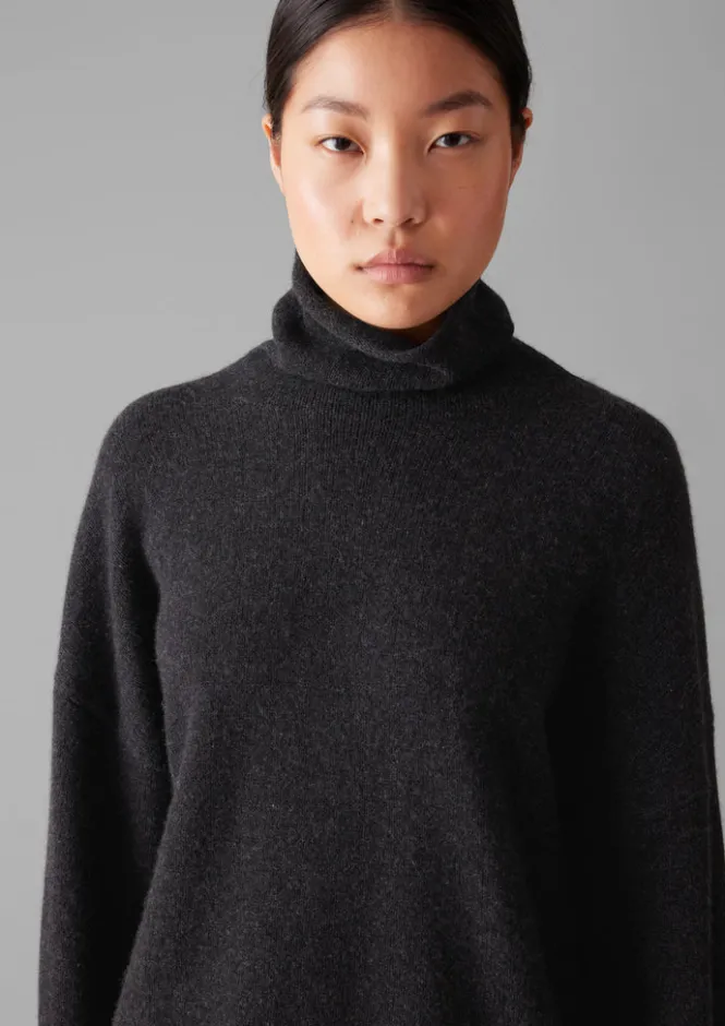 Cashmere|Loungewear-TOAST Roll Neck Wool Cashmere Sweater Charcoal