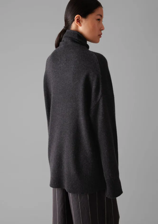 Cashmere|Loungewear-TOAST Roll Neck Wool Cashmere Sweater Charcoal