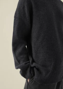 Cashmere|Loungewear-TOAST Roll Neck Wool Cashmere Sweater Charcoal