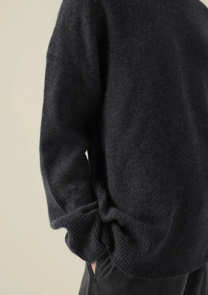 Cashmere|Loungewear-TOAST Roll Neck Wool Cashmere Sweater Charcoal