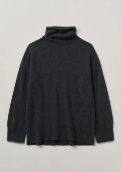 Cashmere|Loungewear-TOAST Roll Neck Wool Cashmere Sweater Charcoal