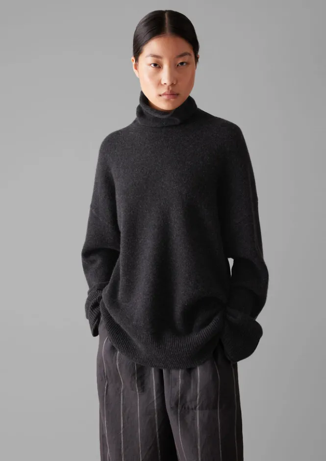 Cashmere|Loungewear-TOAST Roll Neck Wool Cashmere Sweater Charcoal
